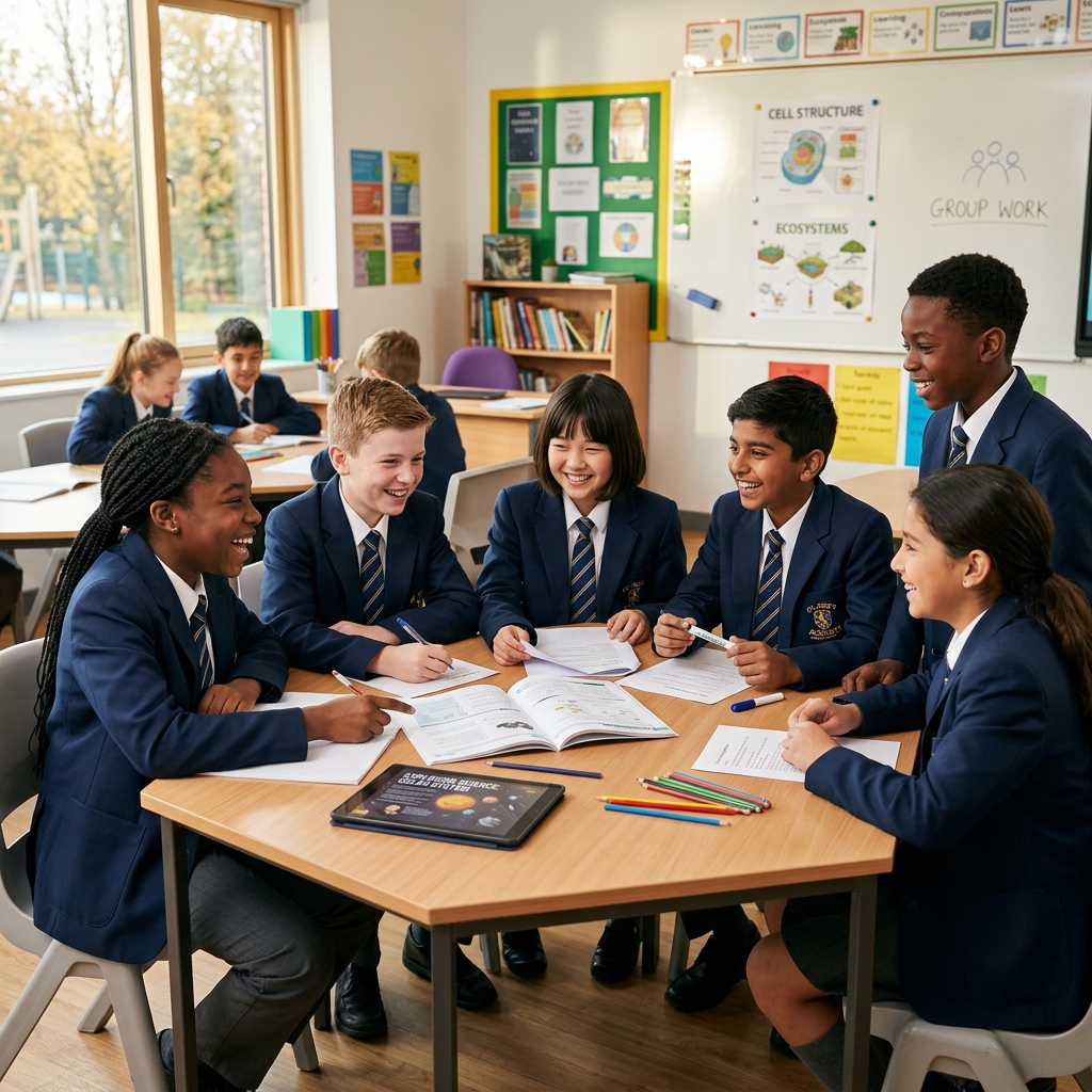 Students learning in class