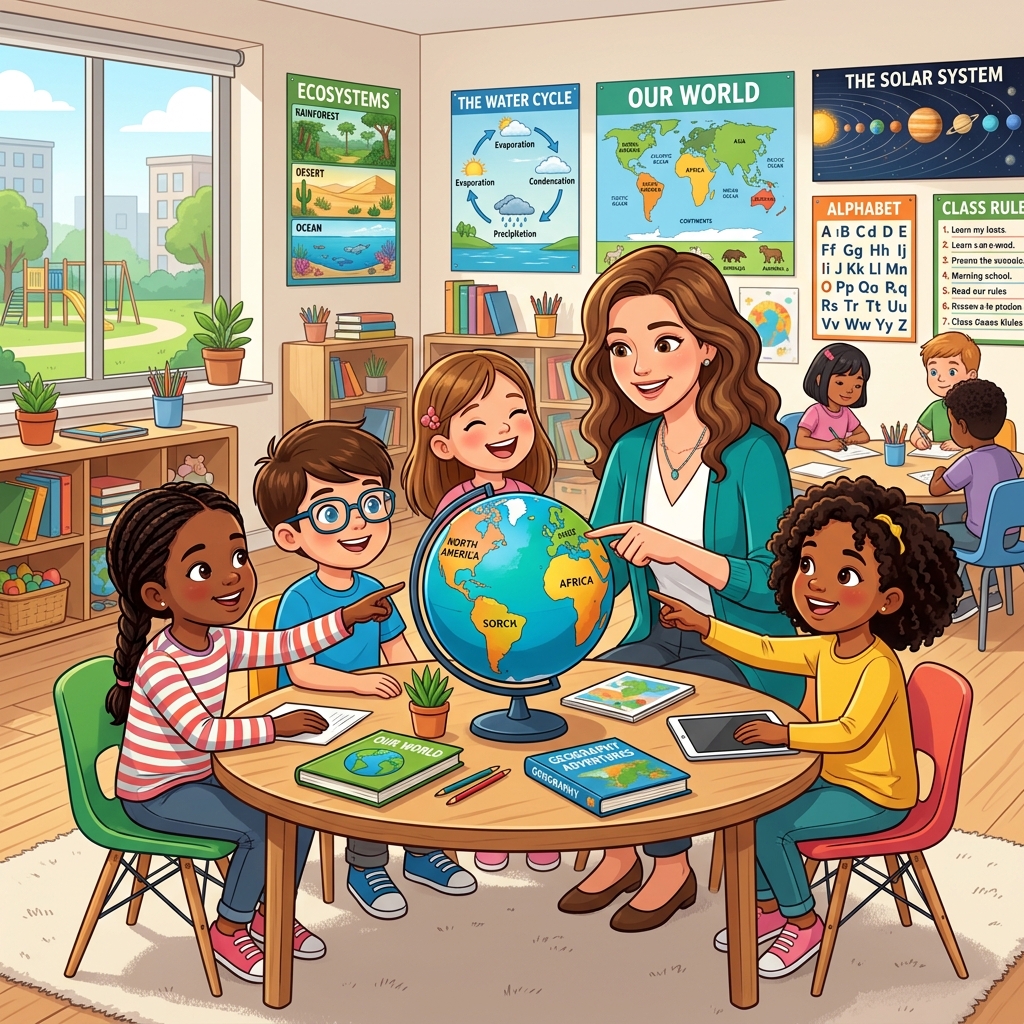 Our Interconnected World - Ecosystems & Geography Classroom Illustration